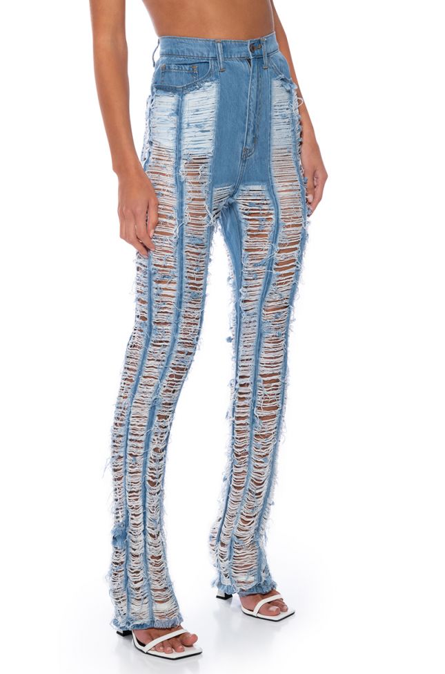 Front View Keep It Together Fully Distressed Straight Jeans