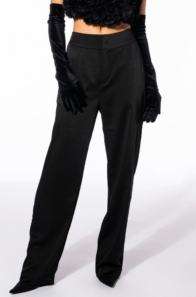 Front View Keep You Waiting High Rise Straight Leg Trouser