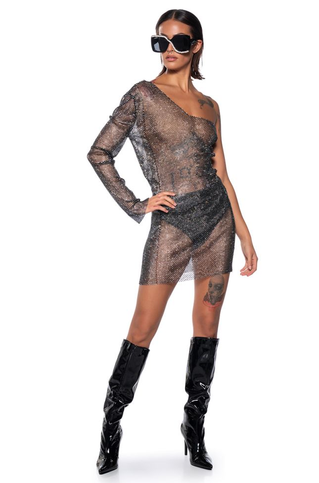 Side View Knight In Shining Armor One Shoulder Mini Dress