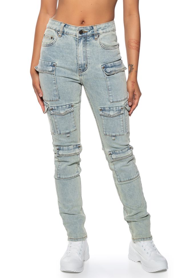 Front View Kylie Stretchy Skinny Jeans Mid Rise