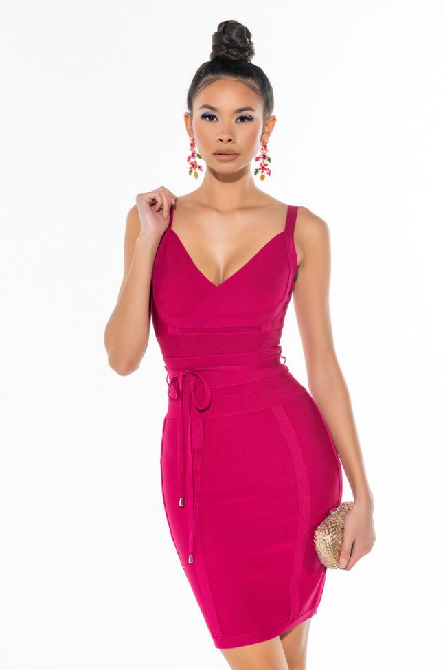 Front View Leading The Way Bandage Mini Dress