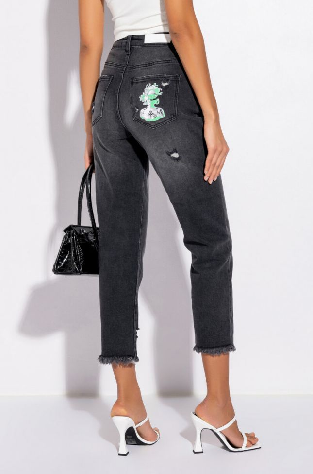 Front View Legend Has It High Rise Distressed Relaxed Fit Jeans