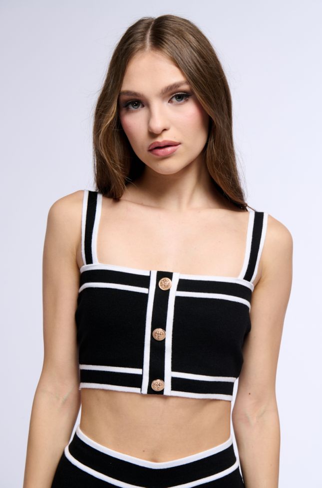 Front View Leighton Classy Sweater Knit Bralette In Black