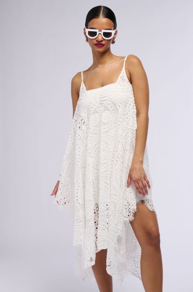 Front View Lets Go To The Beach Lace Cover Up