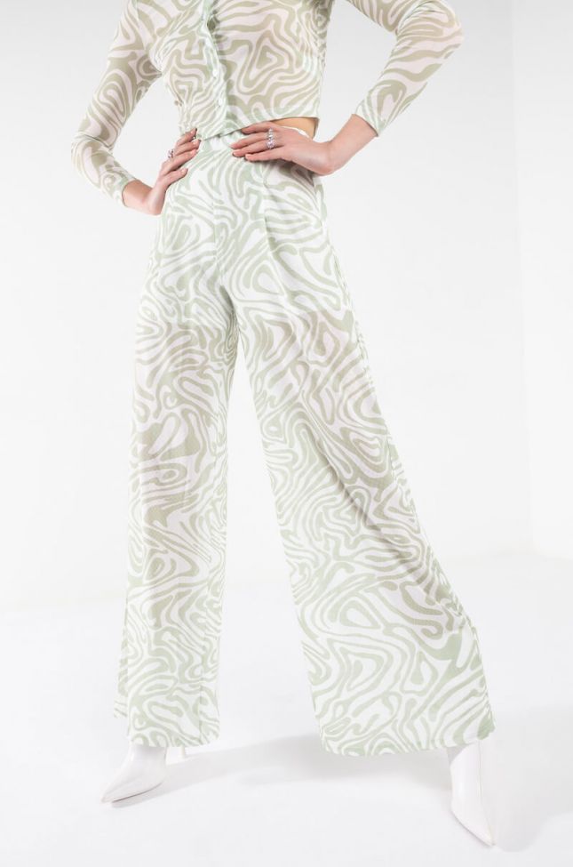 Front View Lets Groove Mesh Wide Leg Pant