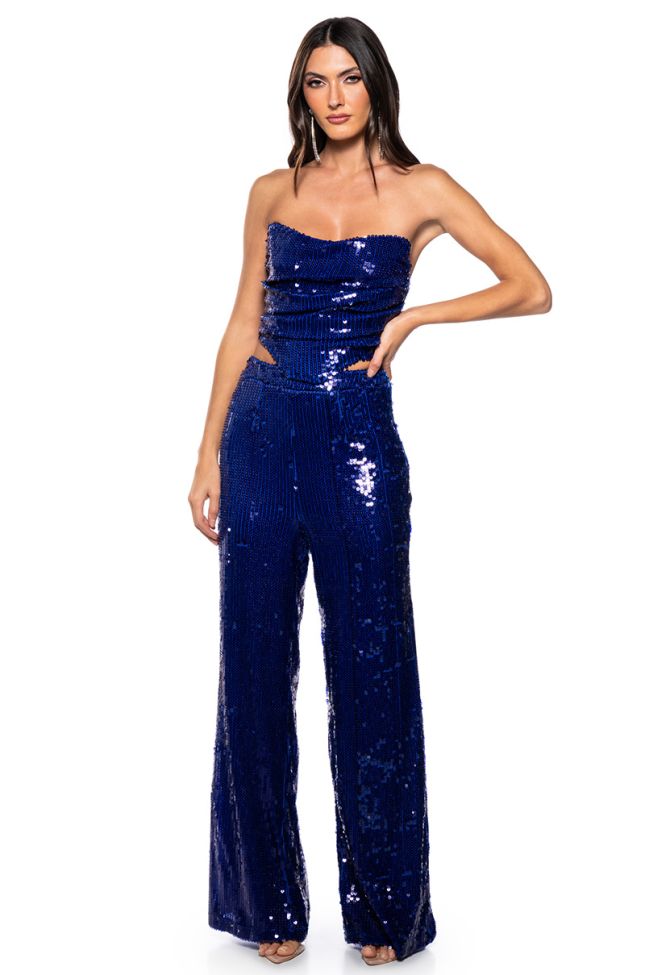 Side View Life Is A Stage Sequin Wide Leg Trouser