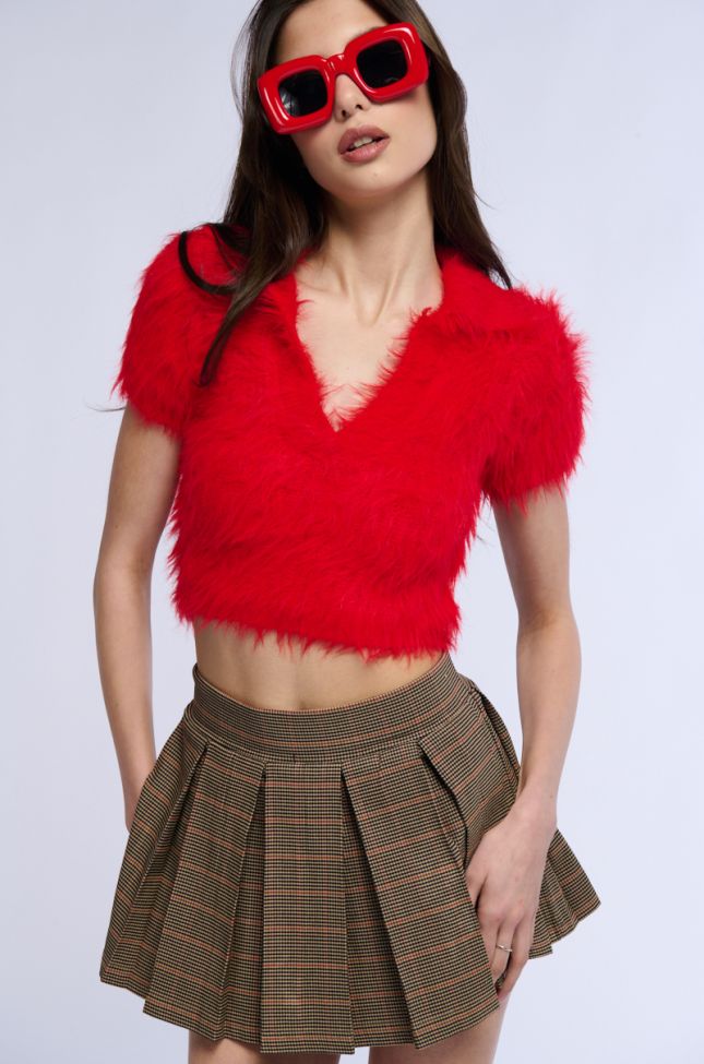 Front View Life Of The Party Fuzzy Knit Top