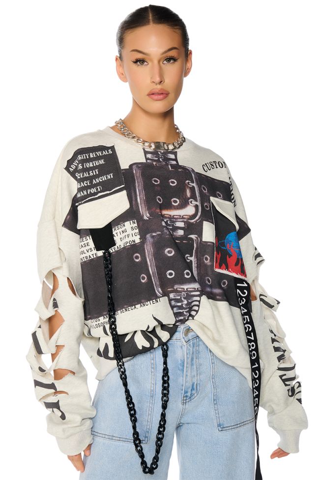 Extra View Limited Edition Cut Out Graphic Sweatshirt
