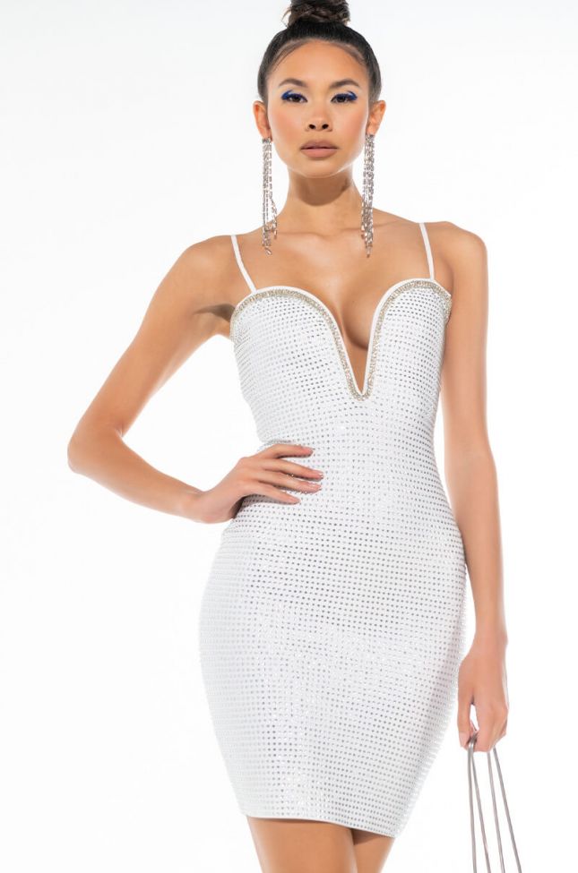 Front View Little Bling Ting Bandage Midi Dress