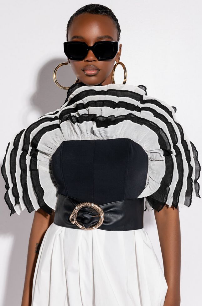 Front View Live For The Drama Ruffle Bustier