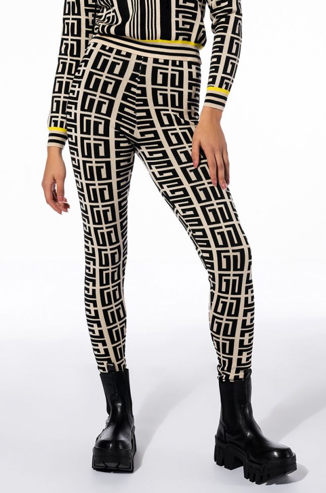 Front View Locked In Graphic Print Knit Jogger