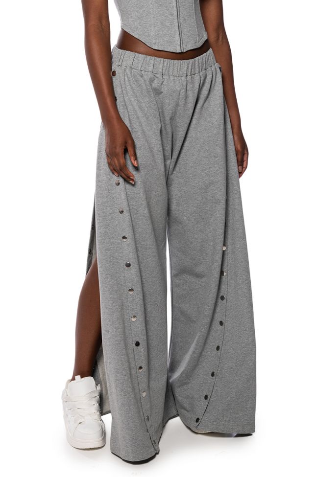 Extra View Londyn Snap Sides Sweatpant In Grey