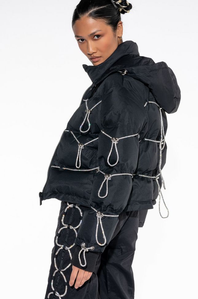 Front View Love In The City Diamond String Puffer