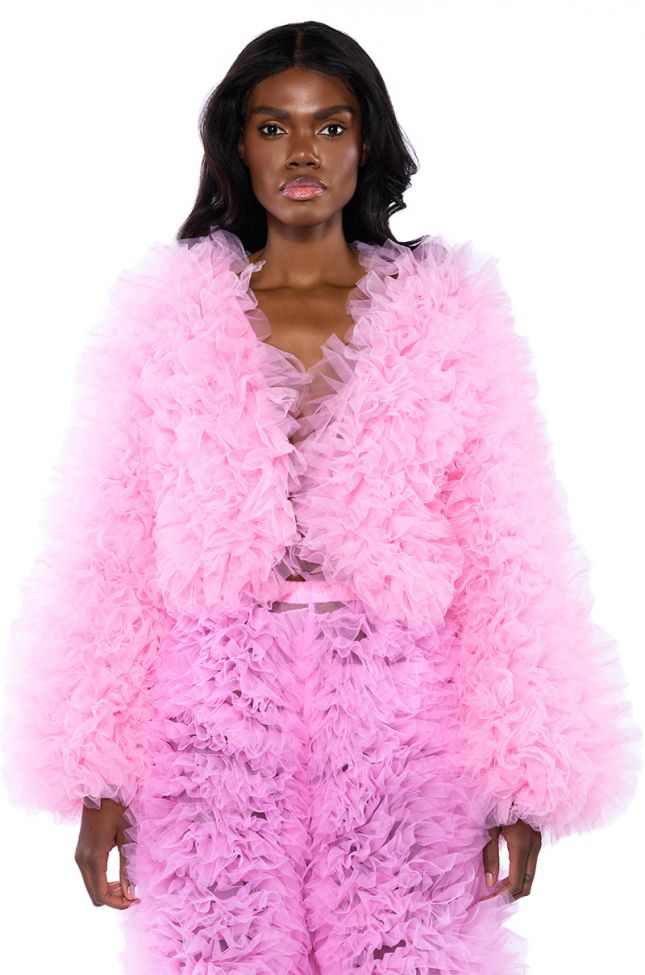 Full View Love You Lou Lou Tulle Jacket In Pink