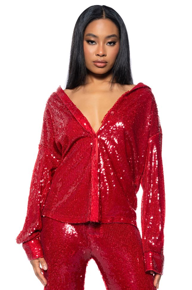 Front View Lover Zone Sequin Shirt