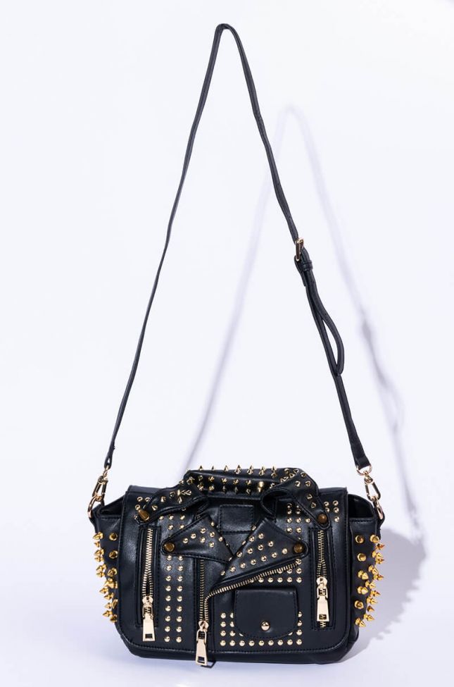 Front View Lucifer Moto Studded Purse