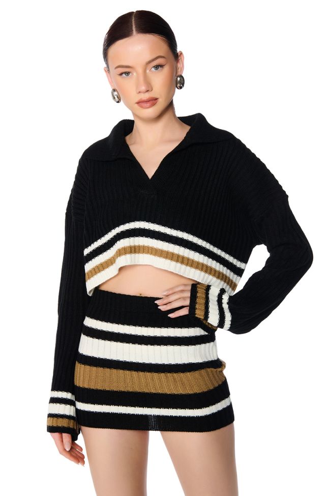 Front View Luella Striped Detail Sweater