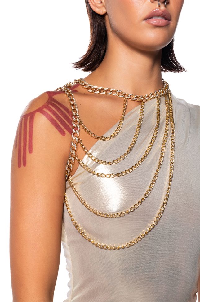 Front View Luxe Choker And Shoulder Necklace