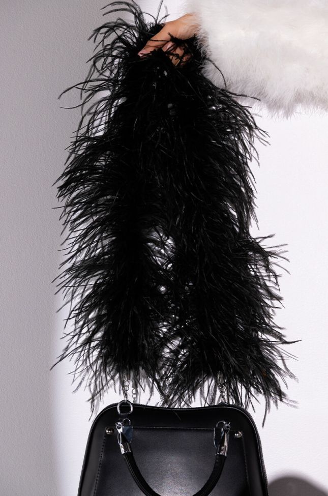 Side View Luxe Ostrich Feather Purse Strap