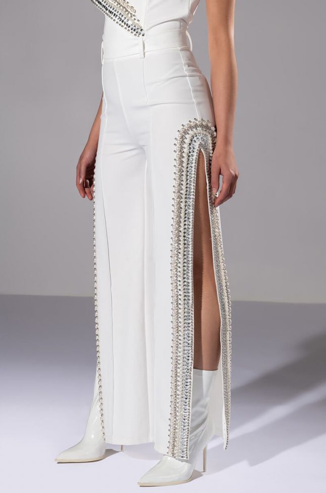 LUXURIOUS PANTS WITH SIDE SLITS