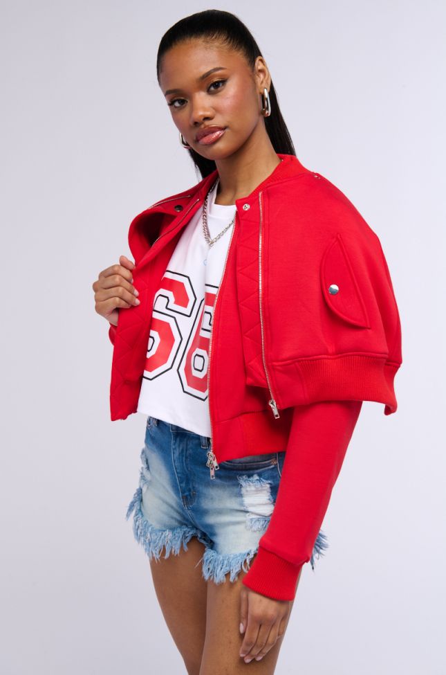 Side View Lynx Layered Bomber Jacket