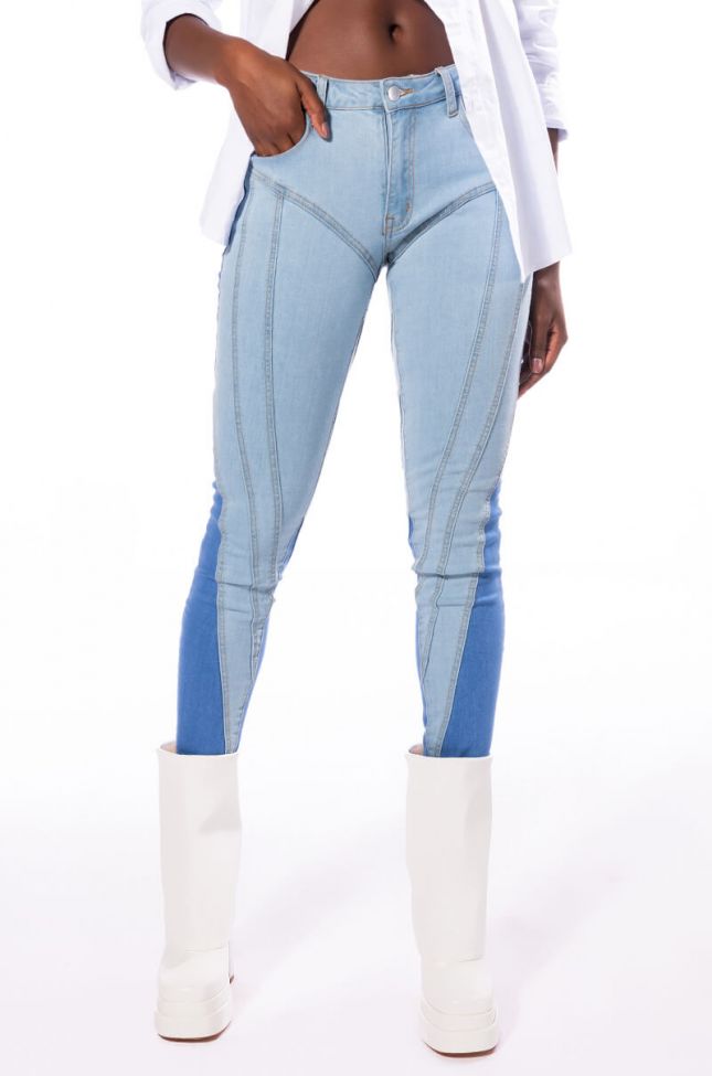 Front View Make Your Move Low Rise Skinny Jeans