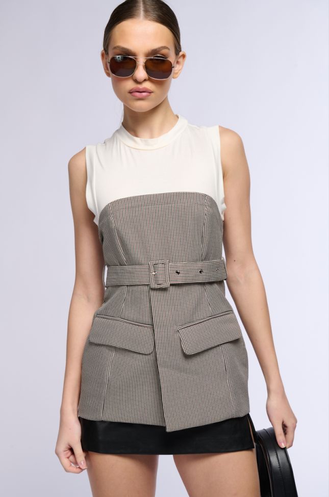 Extra View Mary Ann Sleeveless Belted Blouse