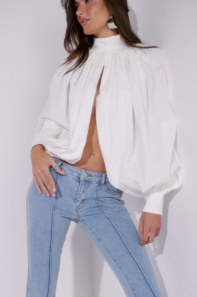Extra View Masterpiece White Puff Long Sleeve Top