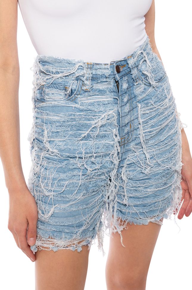 Side View Mess With Me Super Distressed Shorts