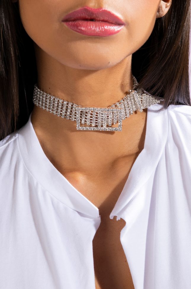 Front View Mila Buckle Statement Choker