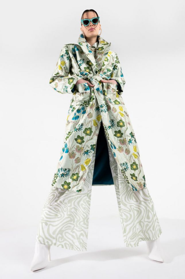 Detail View Milan Fashion Week Tapestry Trench Coat