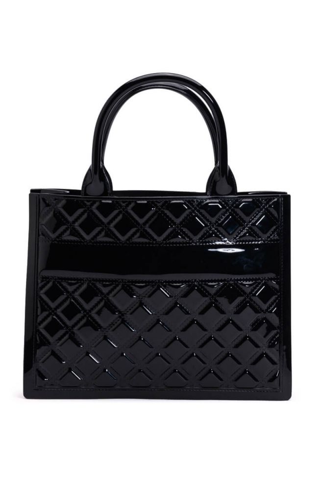 Side View Mine Or Yours Quilted Tote Bag