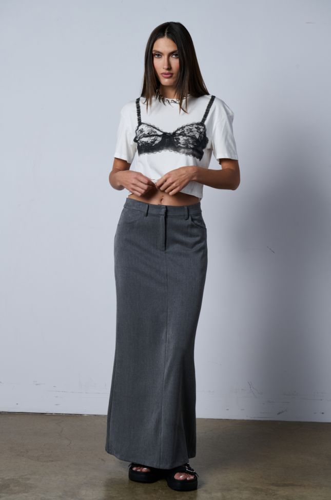 Extra View Minimal Elegance Woven Maxi Skirt