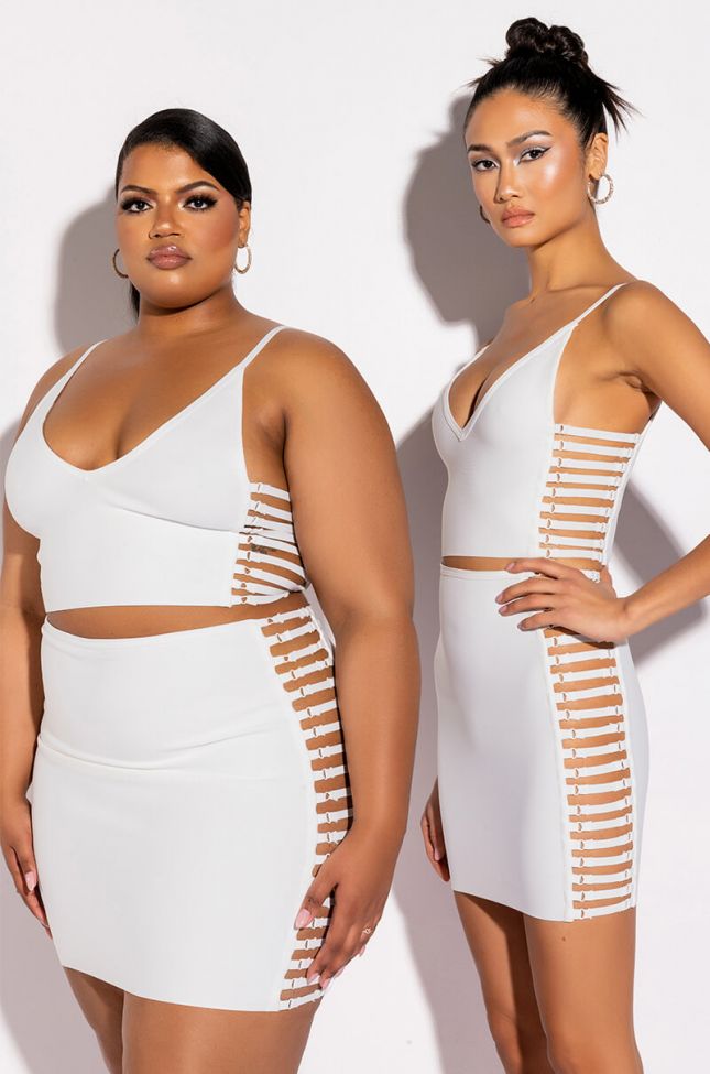 Front View Misbehaved Bandage Cutout Crop Top