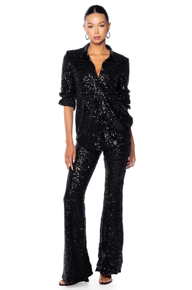 Side View Mod Sequin Flare Pant