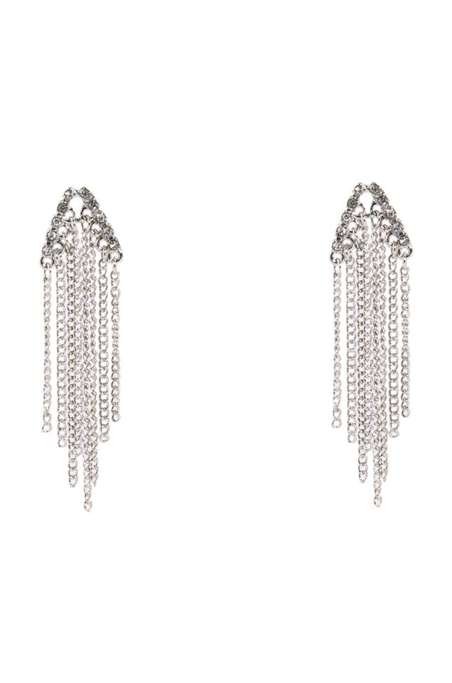 Side View Money Chains Embellished Earrings