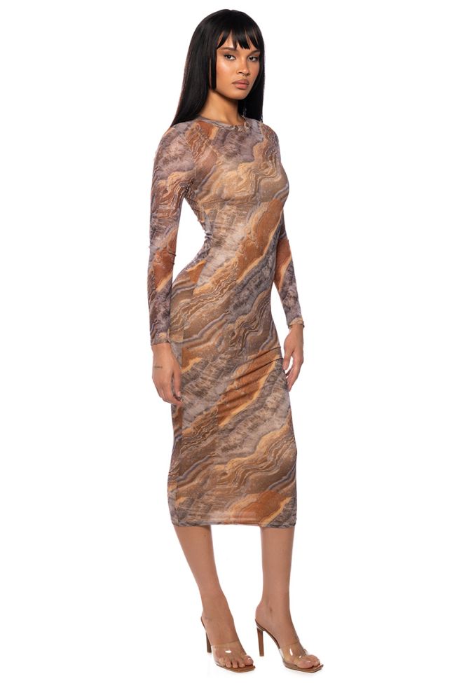 Side View Monica Long Sleeve Midi Dress