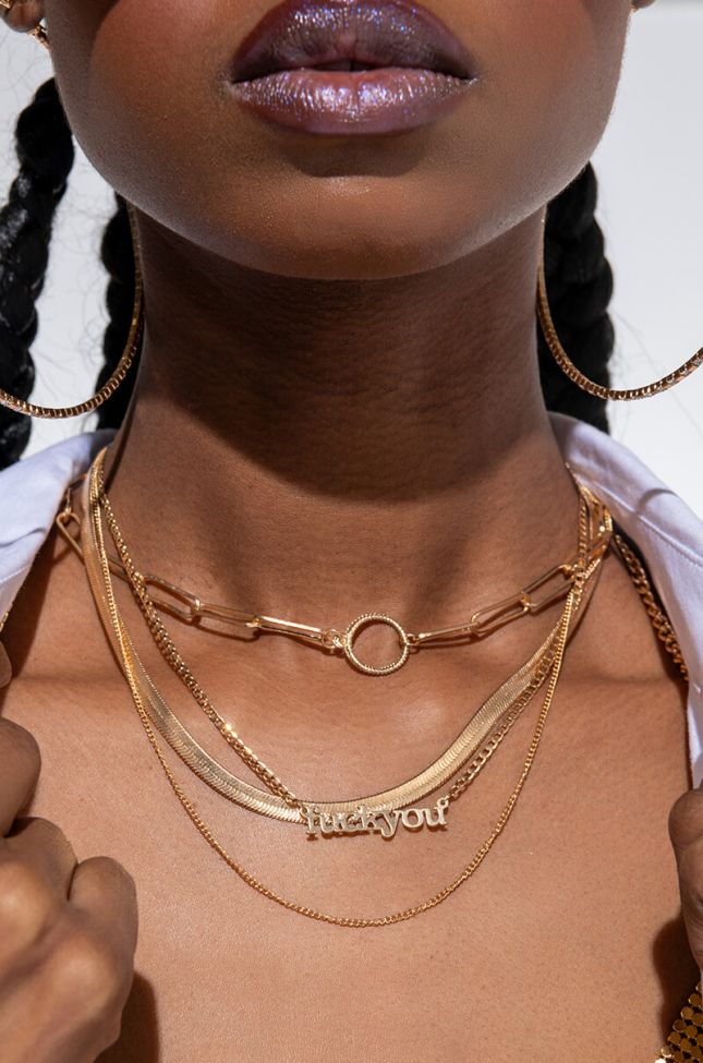 MOOD SWINGS LAYERED CHAIN NECKLACE