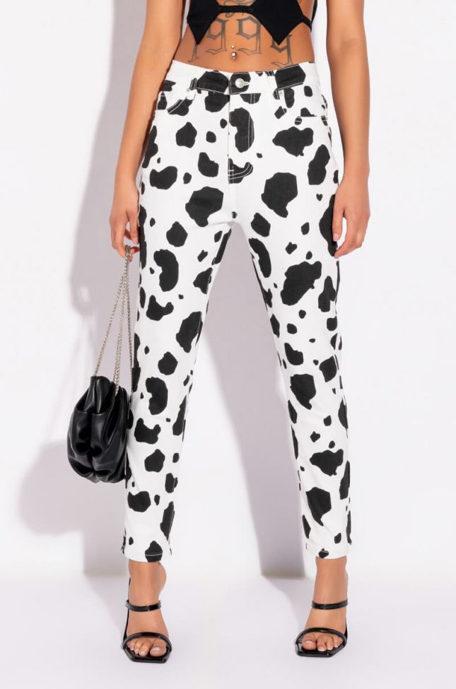 Front View Moove It High Rise Printed Skinny Jean