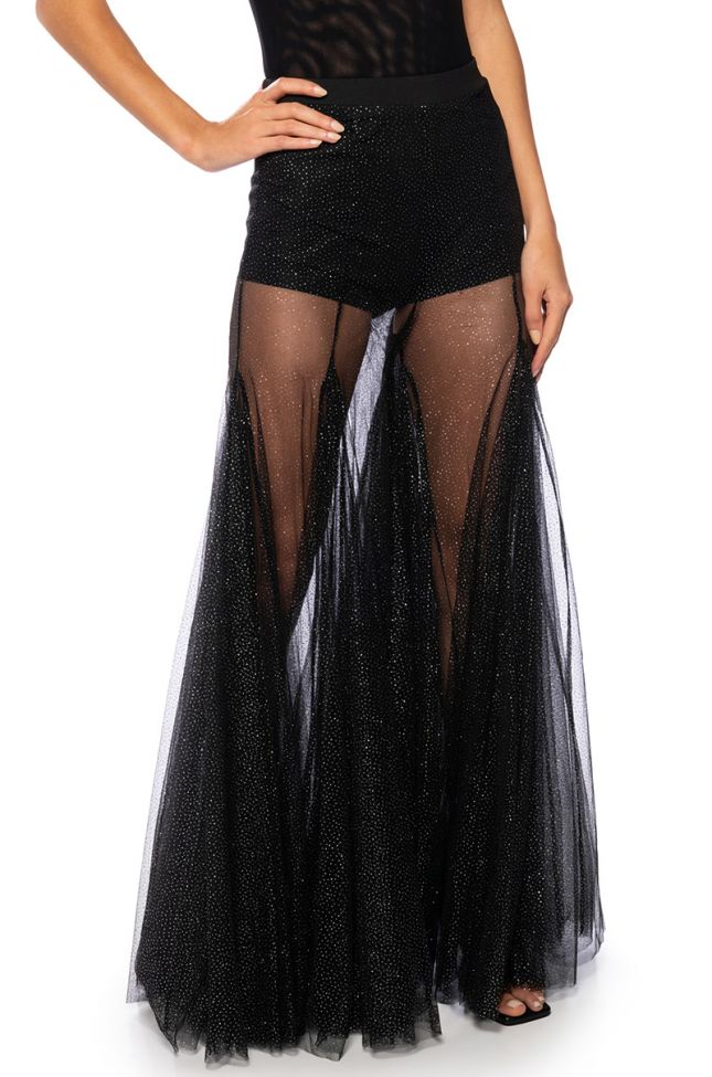 Front View My All Maxi Tulle Pant In Black
