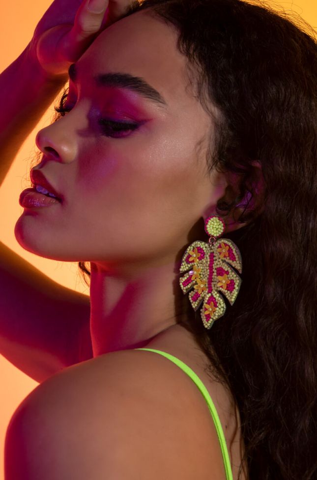 Front View Neon Summer Earrings