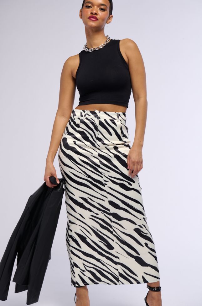 Full View Nera Satin Printed Maxi Skirt