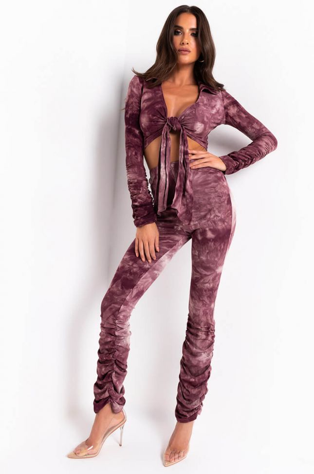 Full View Never Had A Love Like This Stacked Legging in Burgundy
