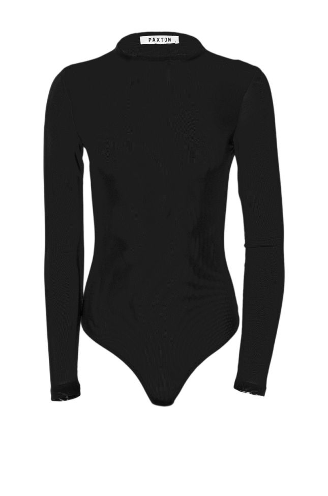 Front View New Body Long Sleeve Mesh Bodysuit