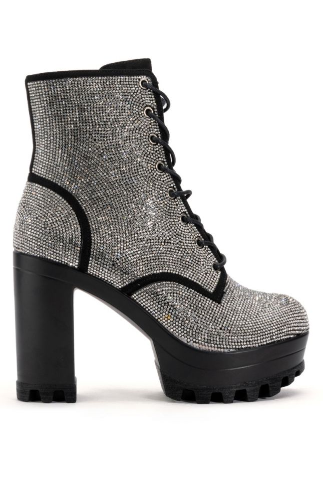 NEW STORY RHINESTONE LACE UP BOOTIE 
