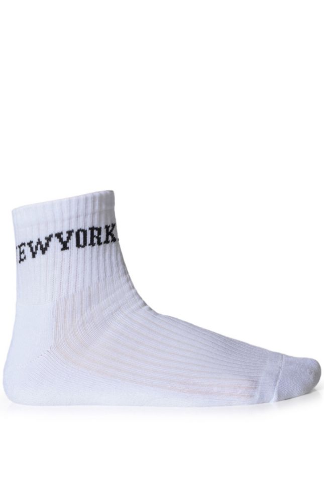 Side View New York White Socks
