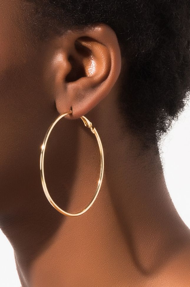 Front View Next Level Hoop Earring in Gold
