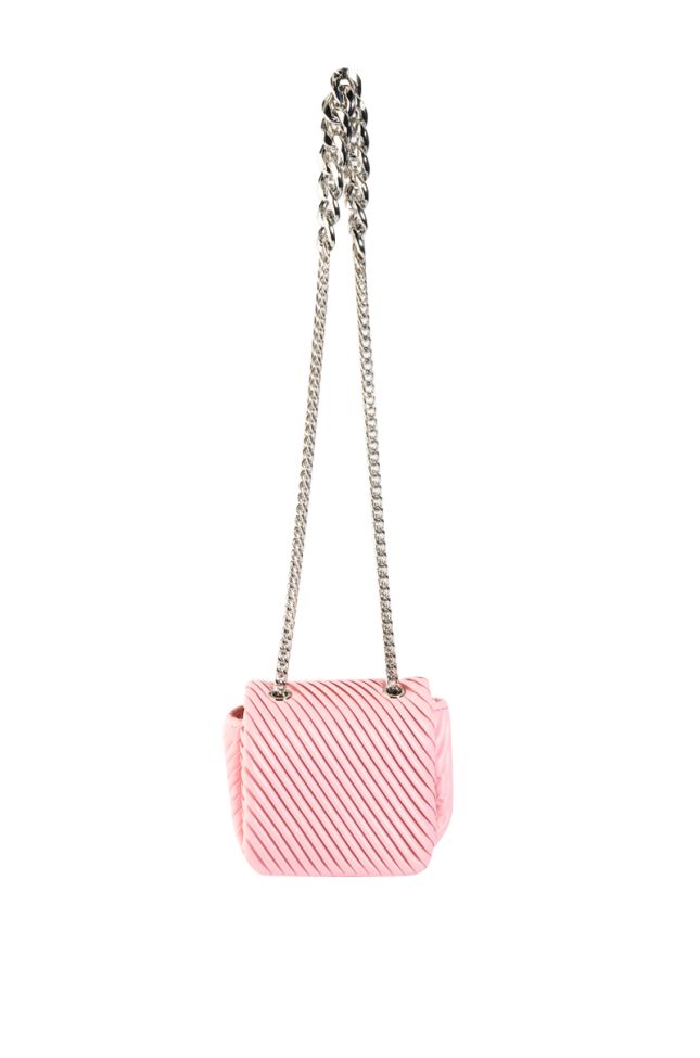 Side View Night Fever Chain Pu Mini Bag In Pink