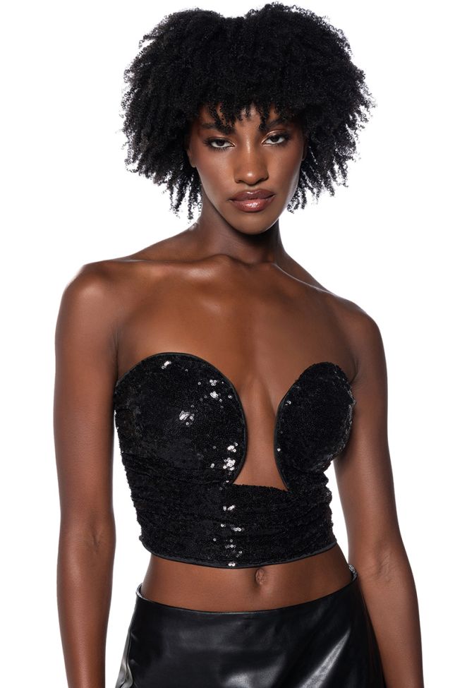 Front View Night Out Sequin Corset Top