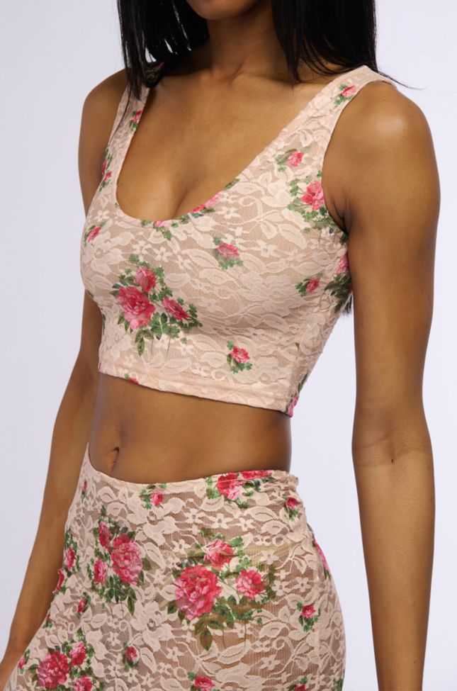 Side View Nina Floral Cropped Cami